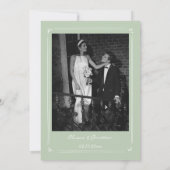 Hochzeit mit weißer und grüner Hand Einladung (Rückseite)