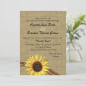 Hochzeit mit Western und Sonnenblumen Einladung (Stehend Vorderseite)