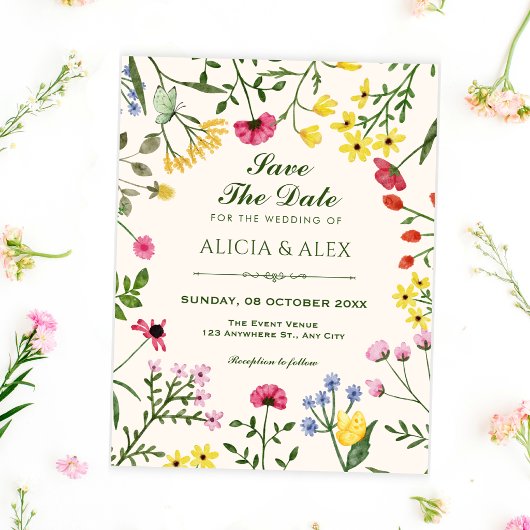 Hochzeit mit Wildblumen Save The Date