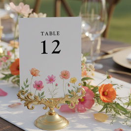 Hochzeit mit Wildblumen - Schöne Blumchentisch-Num Tischnummer