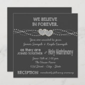 Hochzeit mit zwei Herz Einladung (Vorne/Hinten)