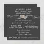 Hochzeit mit zwei Herz Einladung (Vorne/Hinten)