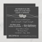 Hochzeit mit zwei Herz Einladung (Vorne/Hinten)