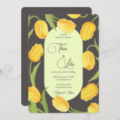 Hochzeit mit zwei Lippen und Tulpen Einladung (Vorne/Hinten)