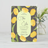 Hochzeit mit zwei Lippen und Tulpen Einladung (Stehend Vorderseite)