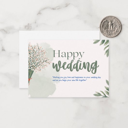 Hochzeit Mitteilungskarte (Vorderseite/Rückseite Beispiel)