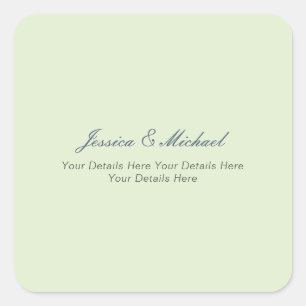 Hochzeit Modern Elegant Schlicht Einfach Professio Quadratischer Aufkleber