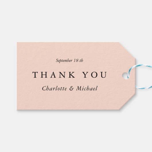 Hochzeit Modern & Minimal Vielen Dank Geschenkanhänger (Vorderseite (Horizontal))