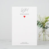 Hochzeit, modern, Minimalistisch, Stationery Briefpapier (Stehend Vorderseite)