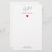 Hochzeit, modern, Minimalistisch, Stationery Briefpapier (Vorne/Hinten)