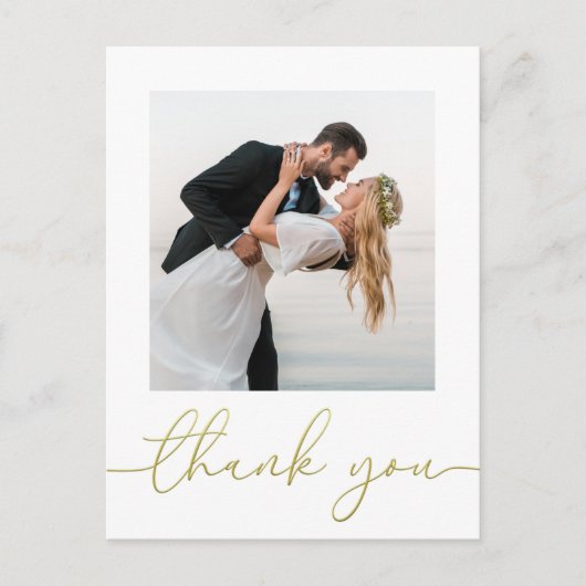 Hochzeit Modern Simple Trendy Minimalistisch Danke Postkarte (Vorderseite)