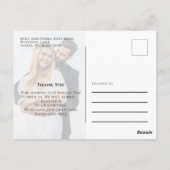 Hochzeit Modern Simple Trendy Minimalistisch Danke Postkarte (Rückseite)