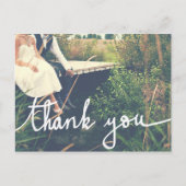 Hochzeit Modern Vielen Dank, dass Sie Script Coupl Postkarte (Vorderseite)