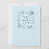 Hochzeit Moderne Aquarellblütenblüten in blauen Bl Einladung (Rückseite)