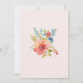 Hochzeit Moderne Blume Stilvolles Rosa Einladung (Rückseite)