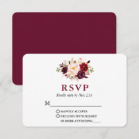 Hochzeit Moderne Elegante Burgund Blumen