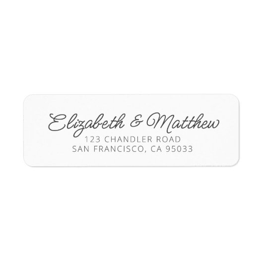Hochzeit Moderne elegante Rücksendeadresse (Vorne)
