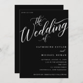 Hochzeit, Moderne Geblüht Schrift Einladung (Vorne/Hinten)