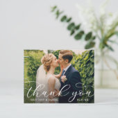 Hochzeit Moderne Kalligrafie Couple Foto Vielen Da Postkarte (Stehend Vorderseite)