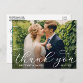 Hochzeit Moderne Kalligrafie Couple Foto Vielen Da Postkarte (Vorne/Hinten)