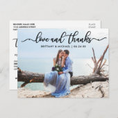 Hochzeit Moderne Kalligraphie Liebe und Dank Foto Postkarte (Vorne/Hinten)