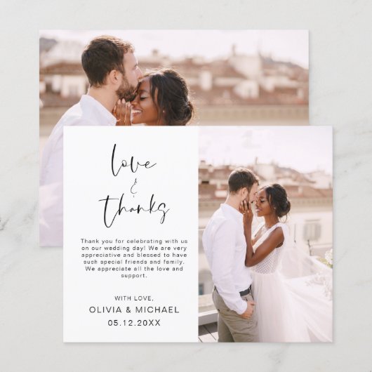 Hochzeit Moderne Minimalistische Dankeskarten (Vorne/Hinten)