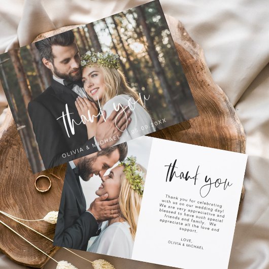 Hochzeit Moderne Minimalistische Dankeskarten