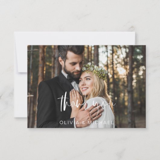 Hochzeit Moderne Minimalistische Dankeskarten Dankeskarte (Vorderseite)