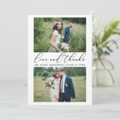 Hochzeit Moderne Minimalistische Kalligraphie 2 Fo Dankeskarte (Stehend Vorderseite)