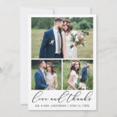 Hochzeit Moderne Minimalistische Kalligraphie 3 Fo Dankeskarte (Vorderseite)