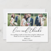 Hochzeit Moderne Minimalistische Kalligraphie Lieb Dankeskarte (Vorderseite)