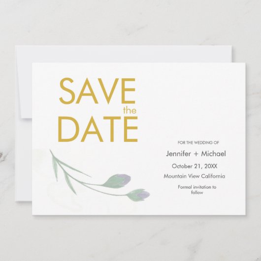 Hochzeit Moderne Minimalistische Schlichte Individ Save The Date (Vorderseite)