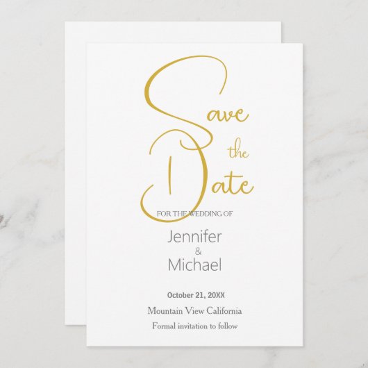 Hochzeit Moderne Minimalistische Schlichte Kalligr Einladung (Vorne/Hinten)