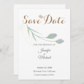 Hochzeit Moderne Minimalistische Schlichte Kalligr Save The Date (Vorne/Hinten)