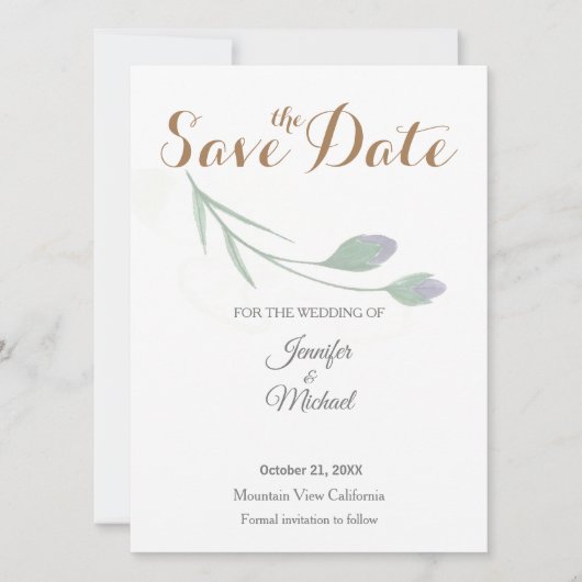 Hochzeit Moderne Minimalistische Schlichte Kalligr Save The Date (Vorderseite)