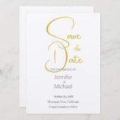 Hochzeit Moderne Minimalistische Schlichte Kalligr Save The Date (Vorne/Hinten)