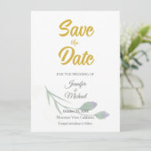 Hochzeit Moderne Minimalistische Schlichte Kalligr Save The Date (Stehend Vorderseite)