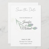 Hochzeit Moderne Minimalistische Schlichte Kalligr Save The Date (Vorne/Hinten)