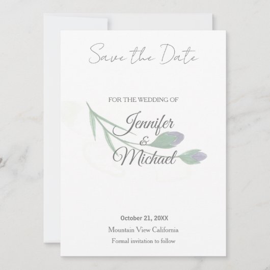 Hochzeit Moderne Minimalistische Schlichte Kalligr Save The Date (Vorderseite)