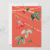 Hochzeit Moderne Monogram Vivid Coral Lights Gold Einladung (Rückseite)