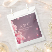 Hochzeit Moderne rosa Burgund Floral Gefallen Tasc Geschenktütchen (Ausgeschnitten)