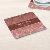 Hochzeit Moderne Rose Gold Pink Burgund Blumen Rechteckiger Pappuntersetzer (angewinkelt)