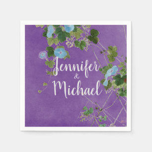 Hochzeit Moderne Schlichte Kalligraphie Name Flora Serviette