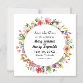 Hochzeit Moderne Wasserfarben-Blume Save the Date Magneteinladung (Vorderseite)