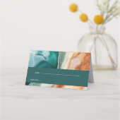 Hochzeit | Moderner Abstrakter Agate Jade Platzkarte (Vorderseite)