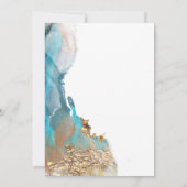 Hochzeit | Moderner Abstrakter Aquamariner Marmora Einladung (Rückseite)