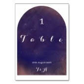 Hochzeit Moderner Boho Arch Lila Tischnummer (Rückseite)