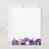 Hochzeit moderner geometrischer Lila Blumengärten Einladung (Rückseite)