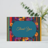 Hochzeit moderner mexikanischer Blume Dankeskarte (Stehend Vorderseite)