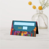 Hochzeit moderner mexikanischer Blume Platzkarte (Vorderseite)